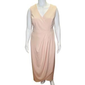 Xscape Wrap Front Scuba Crepe Gown